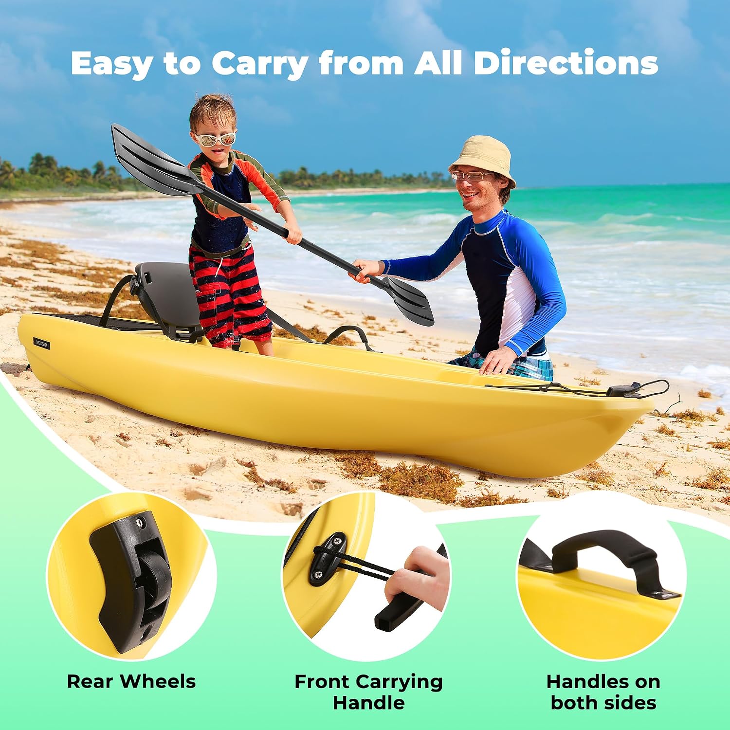 Caiaque com Remo de 6,5 Pés, B - Fishing Kayak Paddle avaliação e preço